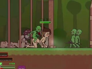 Captivity &vert; stadium 3 &vert; naken hunn survivor fights henne måte gjennom lidenskapelig goblins men mislykkes og blir knullet hardt svelge liters av sæd &vert; hentai spill gameplay p3