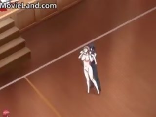 Super nešvarus krūtinga hentai anime deity turėti